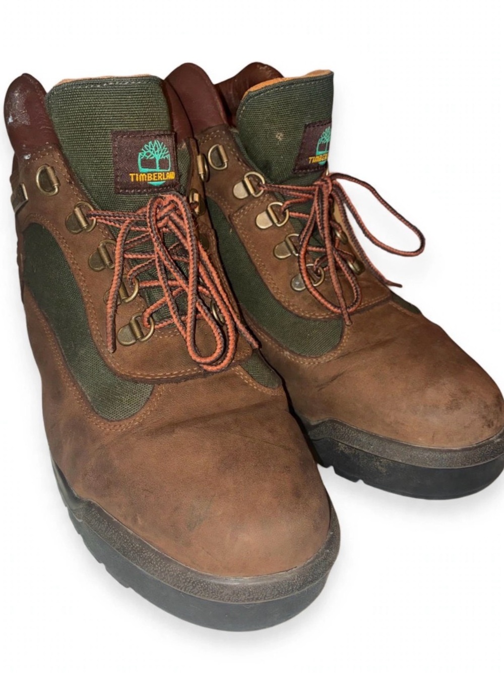 Timberland Brown Leather and Olive Fabric Men's Hiking Boots